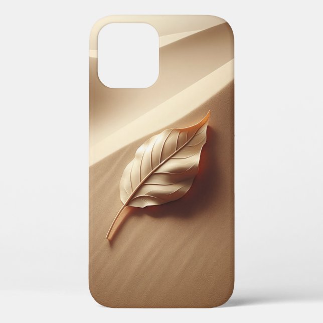 Sculptural Gold Leaf on Dune Background Minimalist Case-Mate iPhone Case (Back)