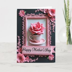 Sculptural Rose Mothers Day Card