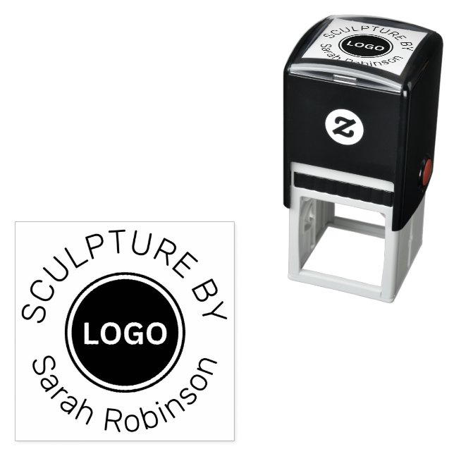 Sculpture by with Artist Name and Custom Logo  Self-inking Stamp (In Situ)