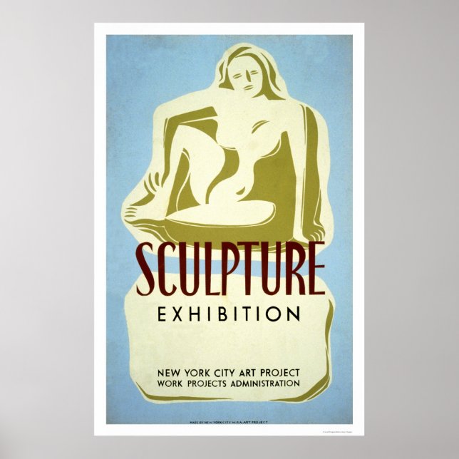 Sculpture Exhibition NYC 1941 WPA Poster (Front)