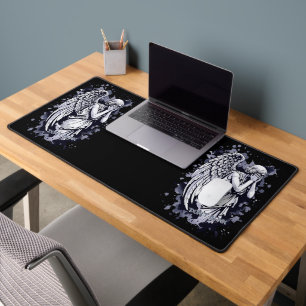 Sculpture of a Weeping Angel  - with Splashes 1 Desk Mat