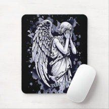 Sculpture of a Weeping Angel  - with Splashes 1