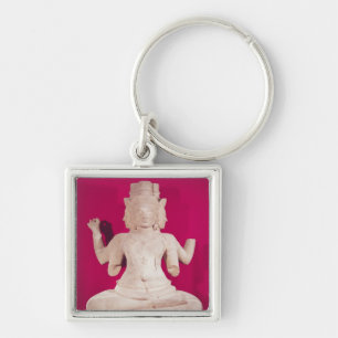 Sculpture of Brahma with four faces 2 Key Ring