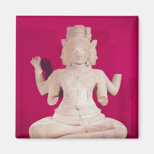 Sculpture of Brahma with four faces 2 Magnet