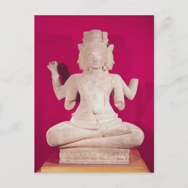Sculpture of Brahma with four faces 2 Postcard (Front)