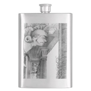 Sculpture of Burgscheidungen castle Pencil Art Hip Flask