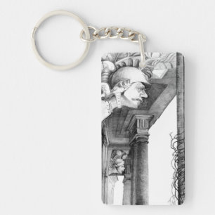 Sculpture of castle Pencil Art  Key Ring