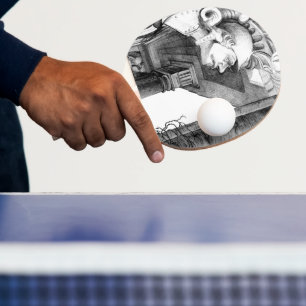 Sculpture of castle Pencil Art Ping Pong Paddle