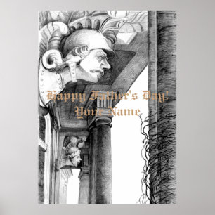 Sculpture of castle Pencil Art  Poster