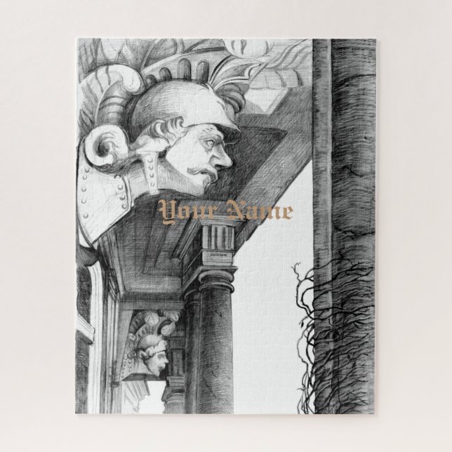 Sculpture of castle Pencil Art Puzzle Jigsaw Puzzle (Vertical)