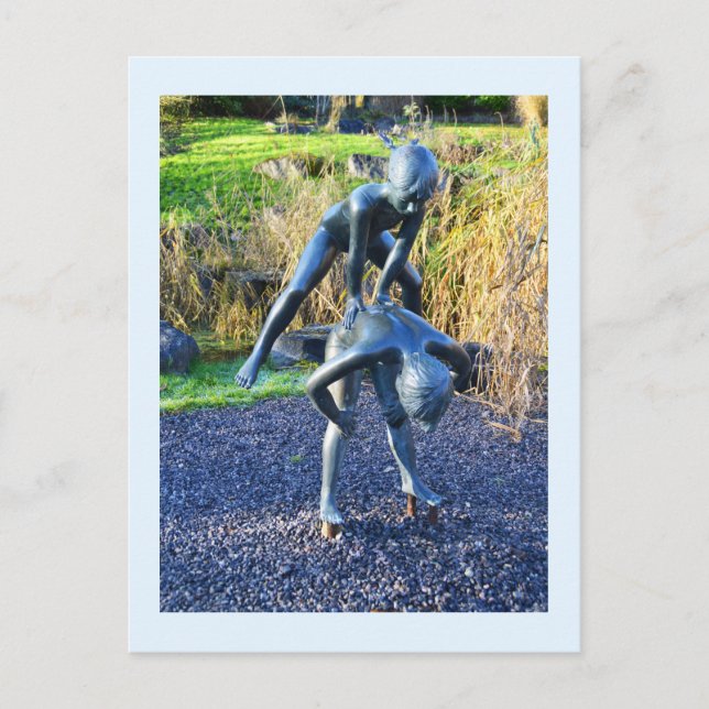 Sculpture of children playing postcard (Front)