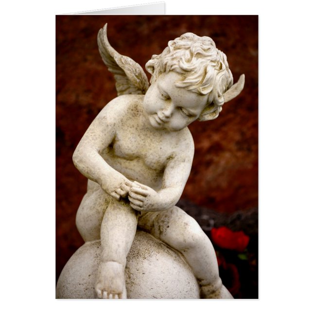 Sculpture of Cupid Angel, Memorial, Condolence (Front)