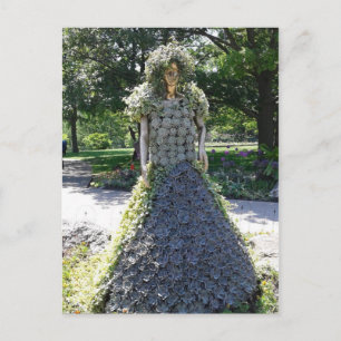 Sculpture of Woman Made of Succulents Postcard