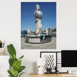 Sculpture to the marine inhabitants poster
