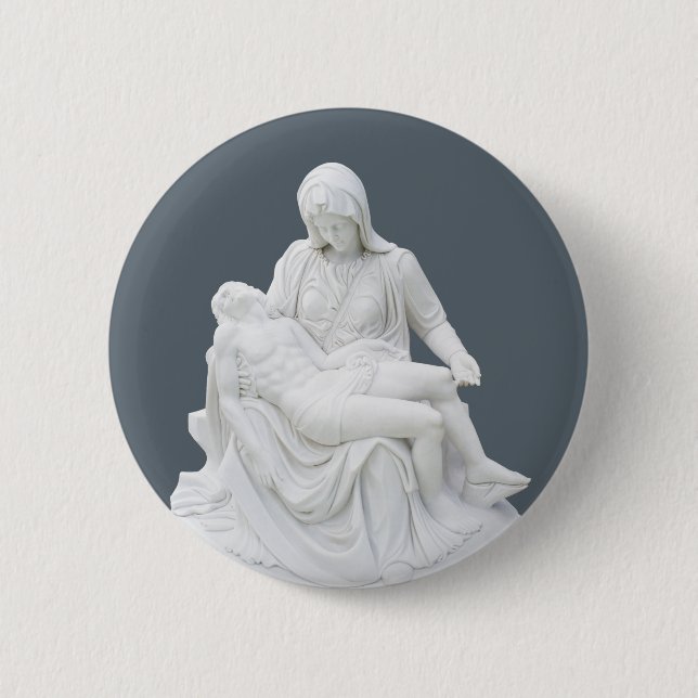Sculptured Pieta 6 Cm Round Badge (Front)