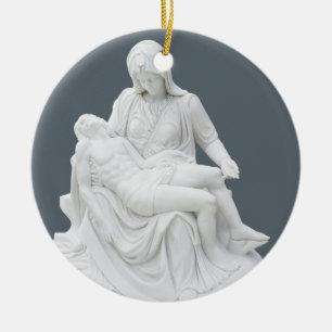 Sculptured Pieta Ceramic Ornament