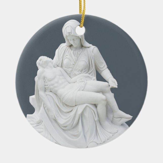 Sculptured Pieta Ceramic Ornament (Front)