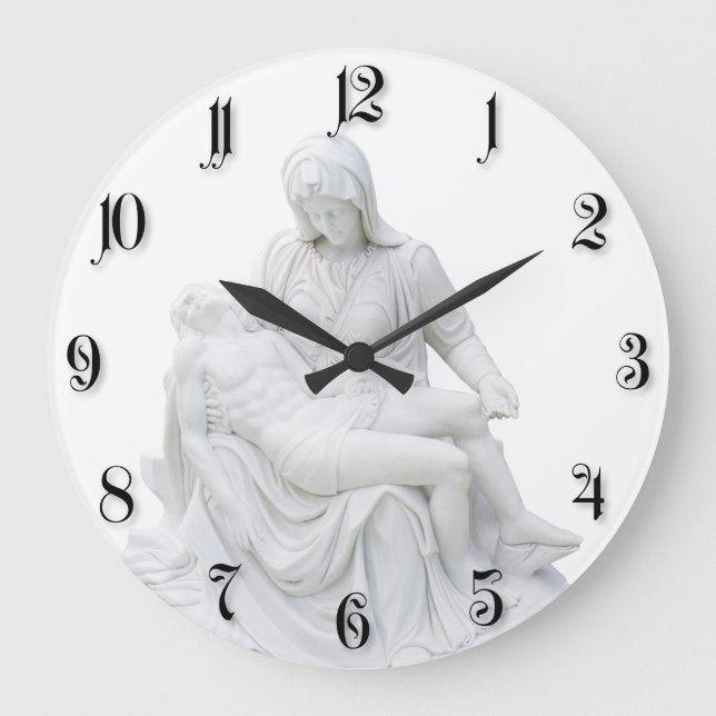 Sculptured Pieta Large Clock (Front)