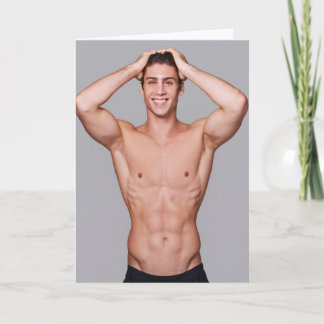 Sculptured Smile Hot Guy Greetings Card