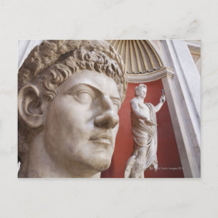 Sculptures inside Vatican Museum, Vatican City, 3 Postcard