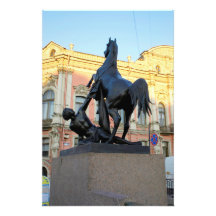 Sculptures  the Anichkov bridge in St. Petersburg