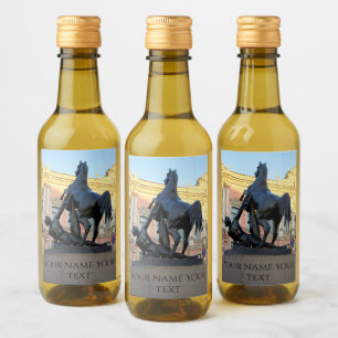 Sculptures the Anichkov bridge in St. Petersburg Wine Label