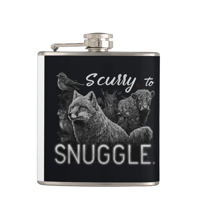 Scurry to Snuggle Hip Flask (Front)