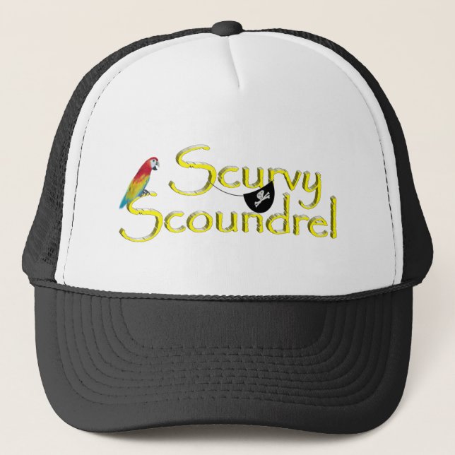 Scurvy Scoundrel Pirate Trucker Hat (Front)