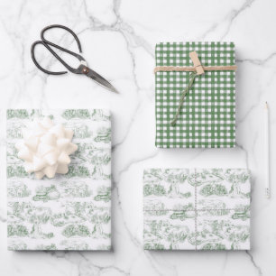 SCWT Griffin Green Toile  Wrapping Paper Sheet