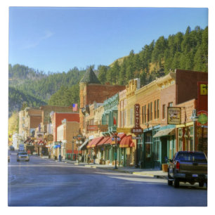 SD, Deadwood, Historic Gold Mining town Ceramic Tile