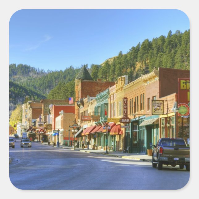 SD, Deadwood, Historic Gold Mining town Square Sticker (Front)