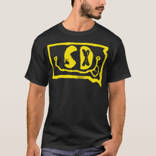 SD Eyes South Dakota Grunge Smiling Face Black bac T-Shirt