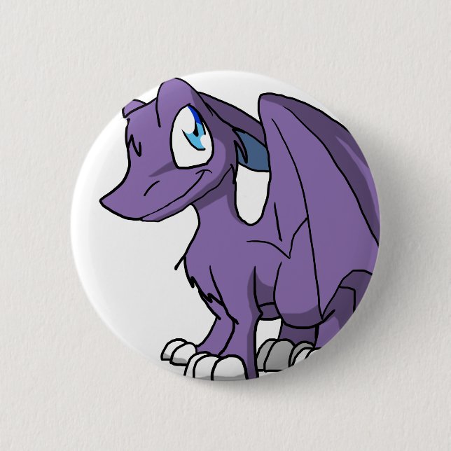 SD Furry Dragon - Unlimited Colours 6 Cm Round Badge (Front)