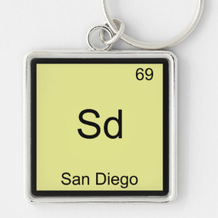 Sd - San Diego Funny Element Chemistry Symbol Tee Key Ring
