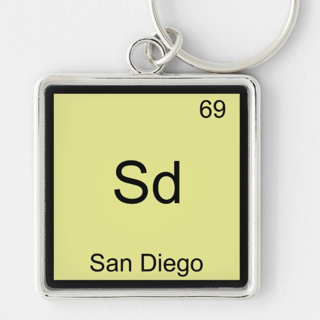 Sd - San Diego Funny Element Chemistry Symbol Tee Key Ring (Front)