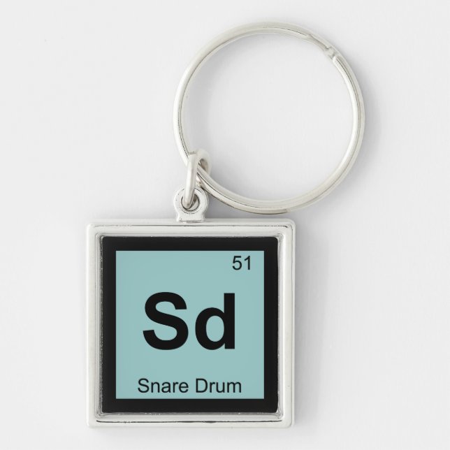 Sd - Snare Drum Chemistry Periodic Table Symbol Key Ring (Front)