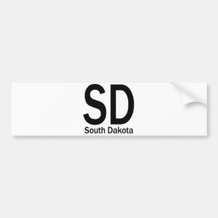 SD South Dakota plain black Bumper Sticker
