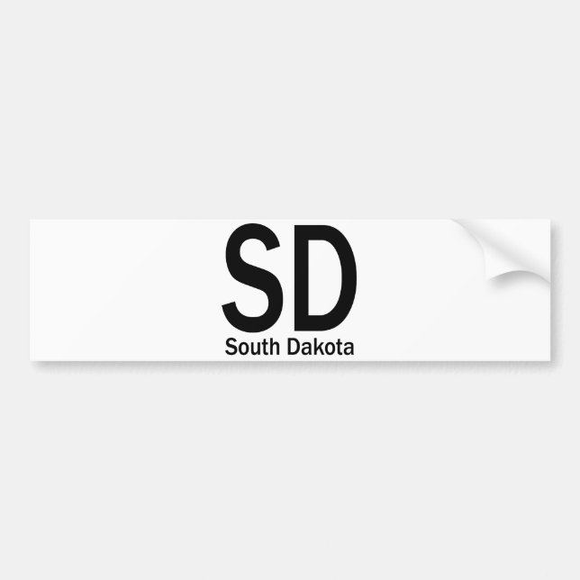 SD South Dakota plain black Bumper Sticker (Front)
