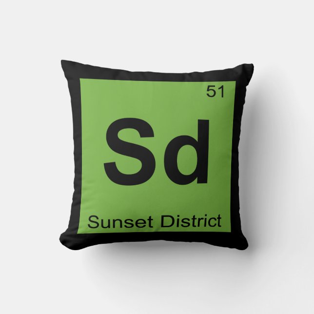 Sd - Sunset District San Francisco Chemistry Cushion (Front)