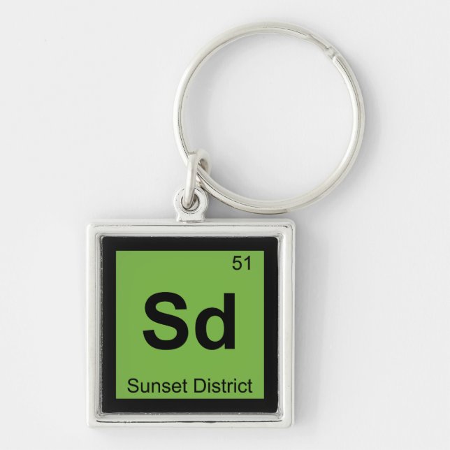 Sd - Sunset District San Francisco Chemistry Key Ring (Front)