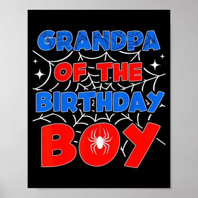 Sder Web Birthday Party Grandpa Of The Birthday Bo Poster (Front)