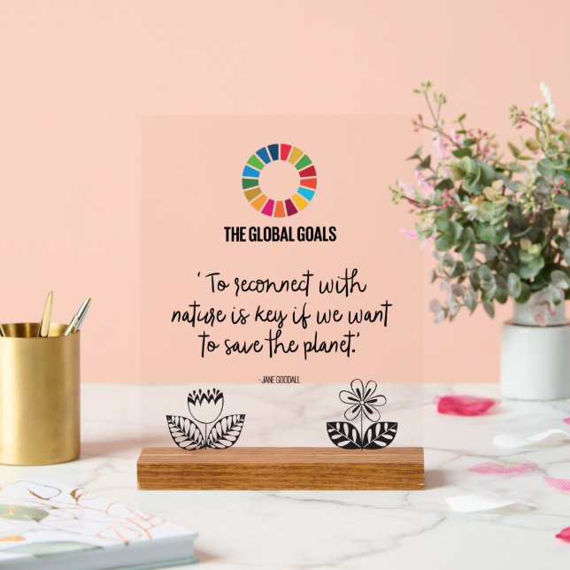 SDG Executive Desk Sign- ESG Office Motivator Acrylic Sign (Wedding)