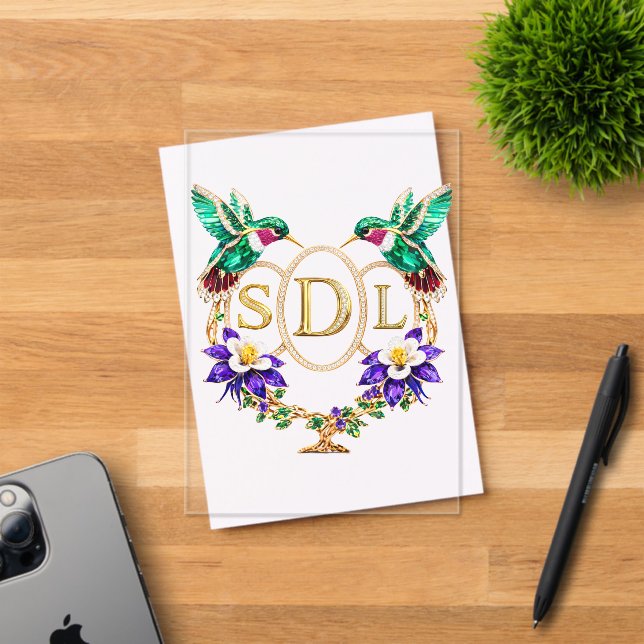 SDL Hummingbird Any Letters Custom Wedding Acrylic Invitations (Insitu (Invitation Card))