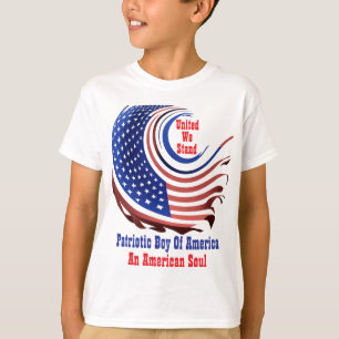 SE Patriotic Boy of America Transparent Design T-Shirt