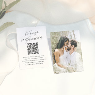 Se Ruega Confirmación Código QR RSVP de Boda Enclosure Card