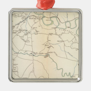 SE Virginia, Ft Monroe, approaches to Richmond Metal Ornament