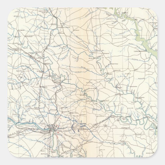 SE Virginia, Ft Monroe Square Sticker (Front)