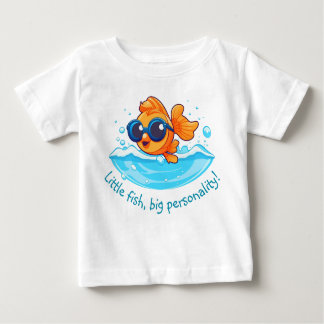 Sea Adventure | Cute Goldfish with Sunglasses Baby T-Shirt