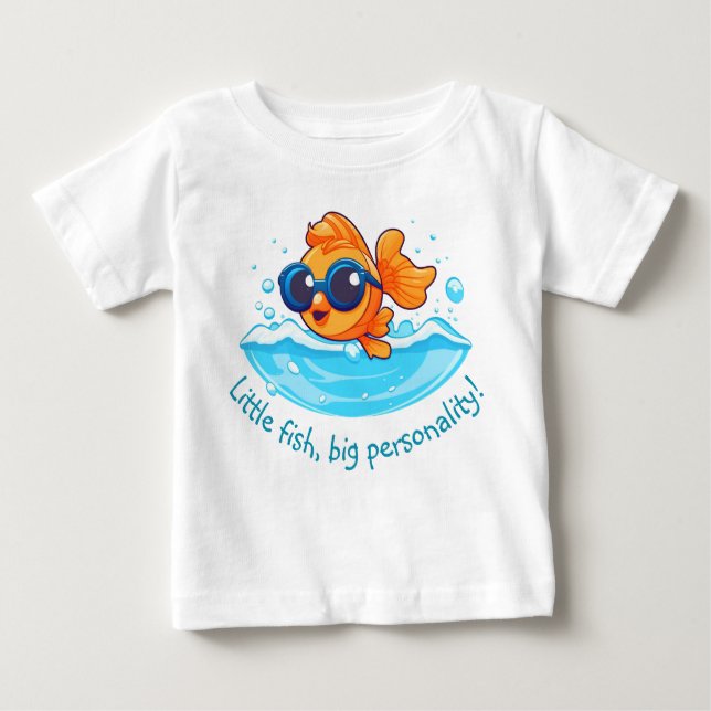 Sea Adventure | Cute Goldfish with Sunglasses Baby T-Shirt (Front)