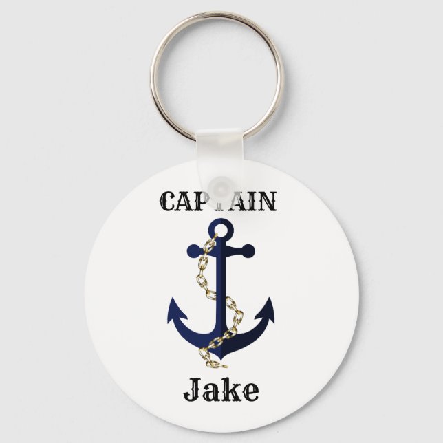 Sea anchor, chain, personalised key ring (Front)